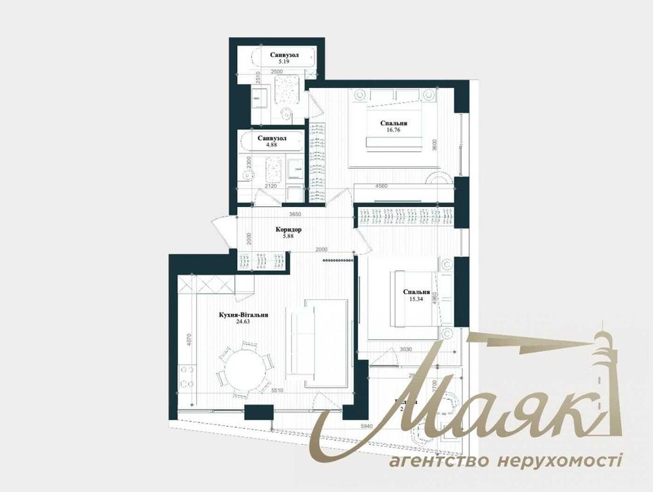 1-комнатная квартира по адресу ул. Васильковская (площадь 75,4 м²) - Atlanta.ua - фото 19