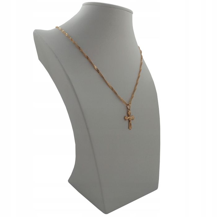 Złoty Łańcuszek Singapur + Krzyżyk 18k Gwarancja