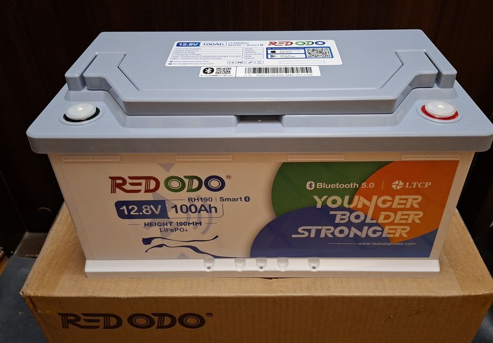 Redodo LiFePO4 12V 100Ah H190 Підсидільна літієва батарея з Bluetooth