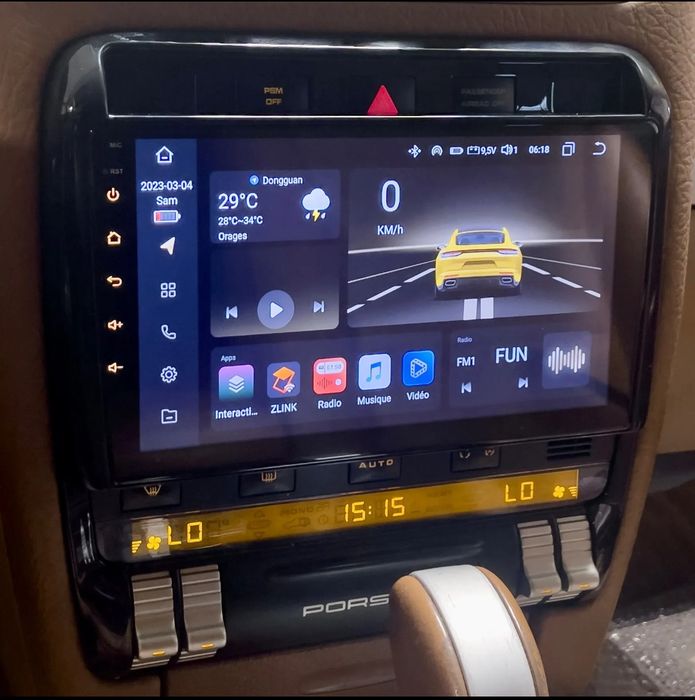 Rádio Android 14  com GPS Porsche Cayenne 03-10 (Artigo Novo)
