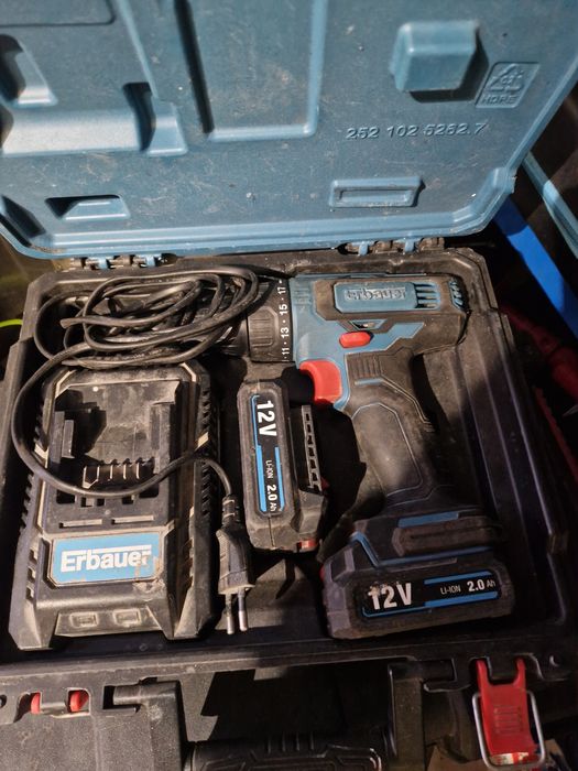 Wkrętarka erbauer 6x bateria 2x ładowarka