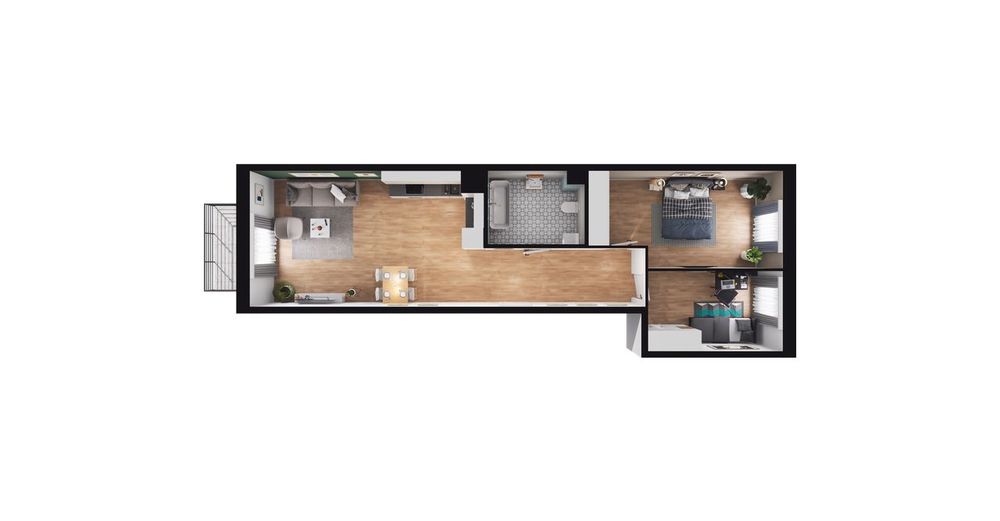 3-pokojowe mieszkanie 65m2 + balkon