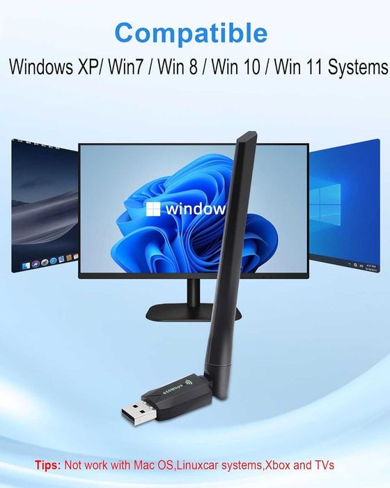 Karta sieciowa dwupasmowa WI-FI ADAPTER USB 650Mbps dual band 2.4G 5G