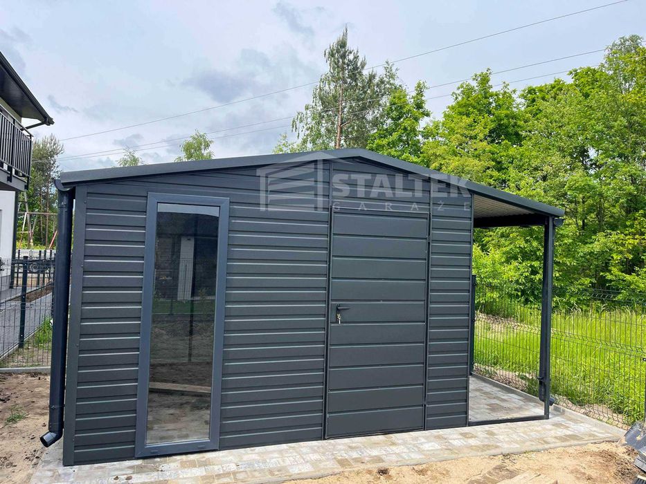 Schowek - Domek Ogrodowy 4x2,5 Wiata Okno Drzwi Dwuspadowy rynny ST161