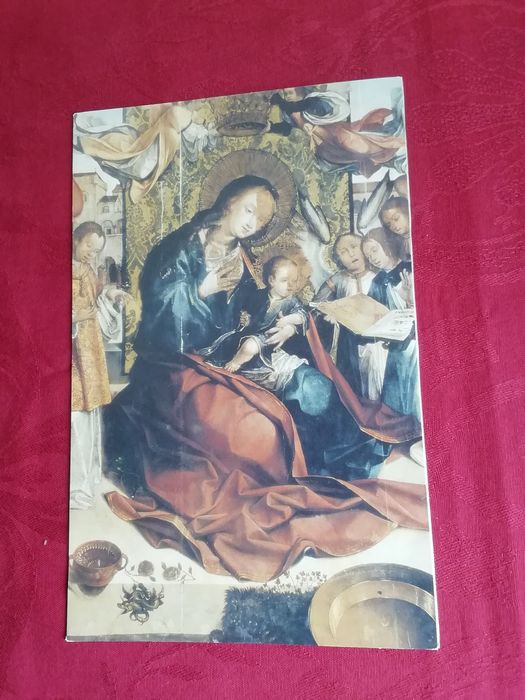 Postal Virgem, Menino e Anjos