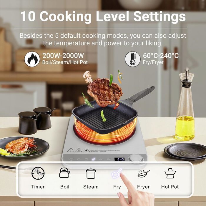 Kuchenka przenośna amzchef 2000w wolnostojąca