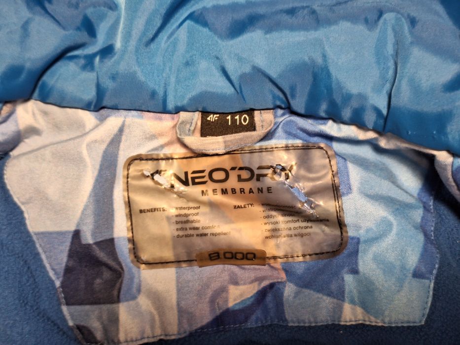 Kurtka narciarska 4F  chłopięca roz.110 z membrana 8000 NeoDry