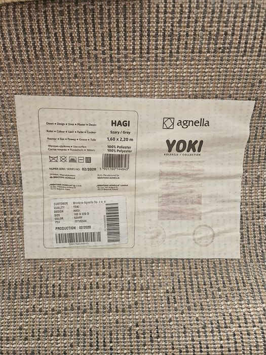Dywan  YOKI   HAGI  Szary 1,60 x 2,20 m