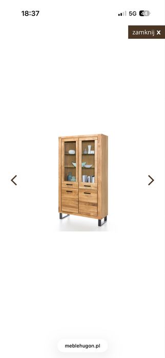 Zestaw mebli : komoda witryna stolik - DREWNO