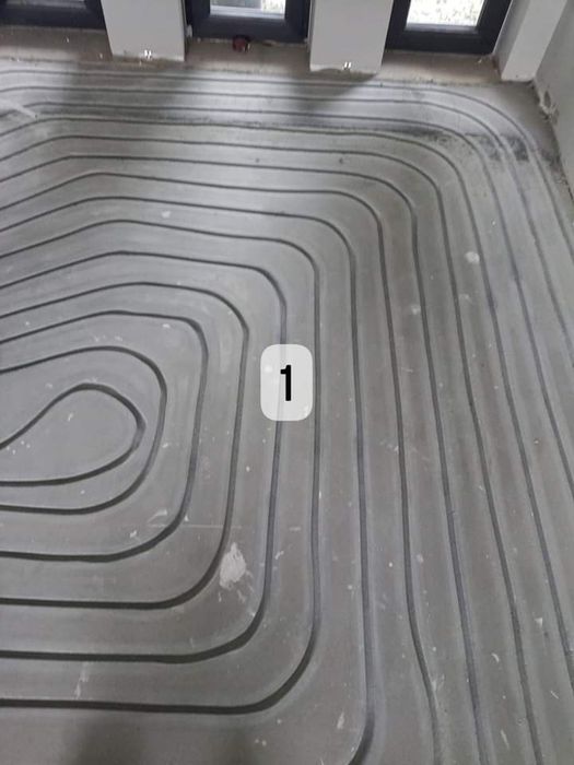 Ogrzewanie podłogowe frezowane frezowanie wylewki pompa ciepła