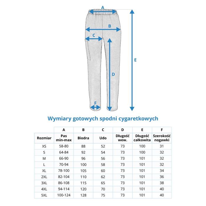 Spodnie Medyczne Granatowe, Odzież, Strój Medyczny, Producent Roz. S
