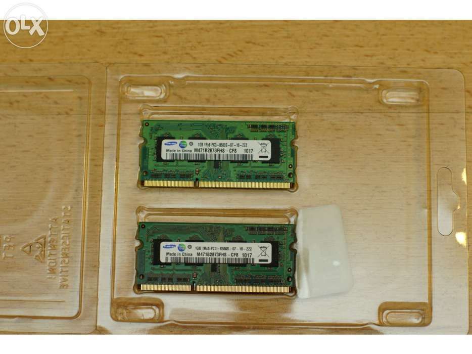 2 Memórias de 1gb   pc  e mac portátil ddr3 1066