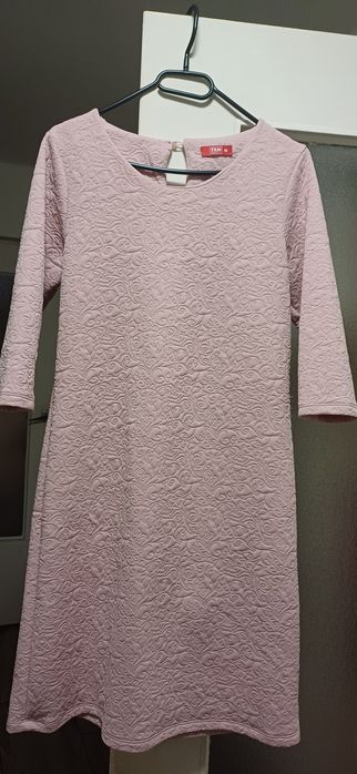 Sukienka zimowa codzienna blady róż M