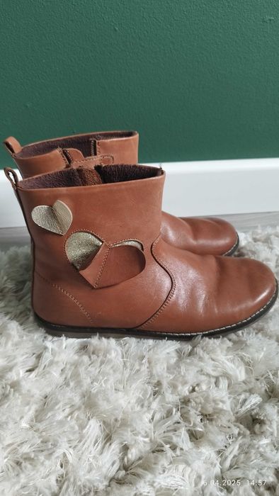 Botki skórzane dziewczęce