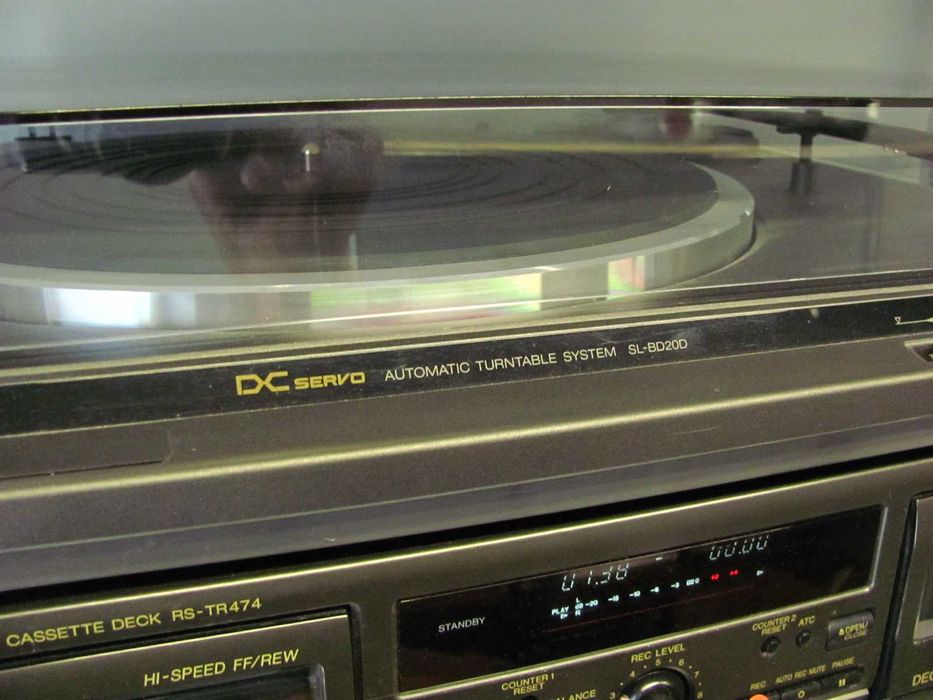 Duża wieża stereo - Technics - tylko Magnetofon Deck dwukasetowy RS-TR474 + instrukcja + okablowanie
