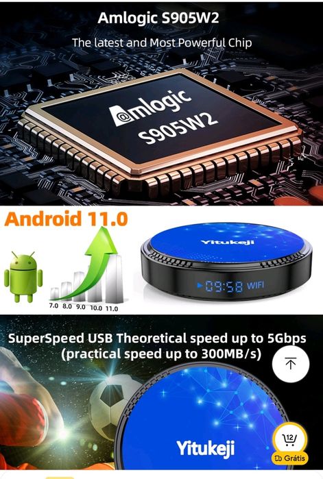 Boxs Android Novas 4gb/32gb android 10.0 wifi 5g