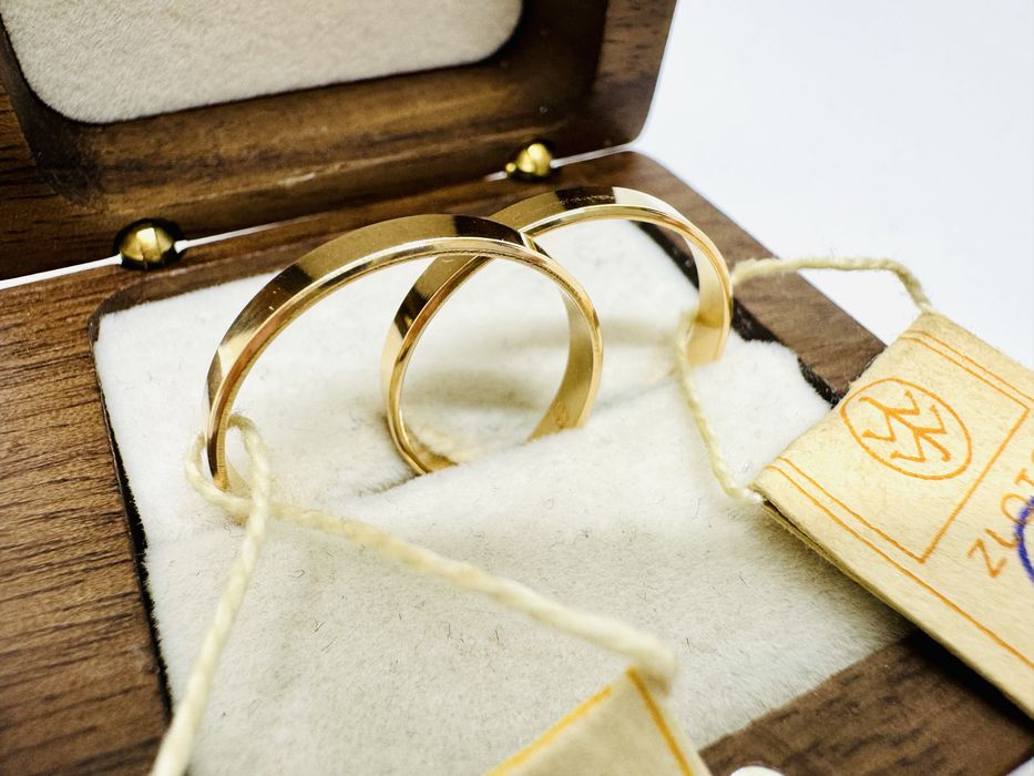 Komplet złotych obrączek WARMET z metkami próba 585 - STAN IDEALNY!