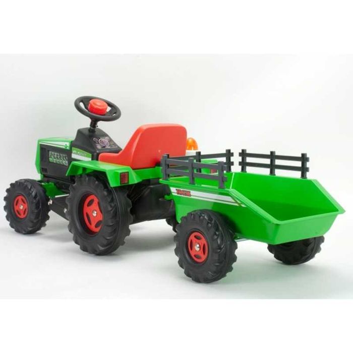 Super zielony Traktor Na Akumulator Basic 6V + Przyczepka auto