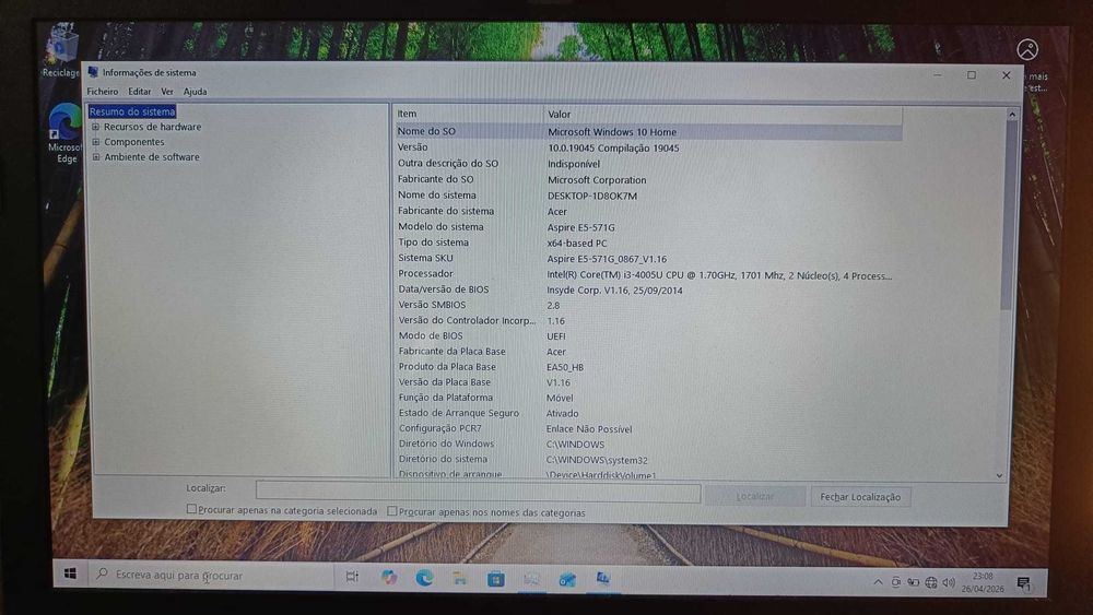 Portátil Acer Aspire E 15 - Usado