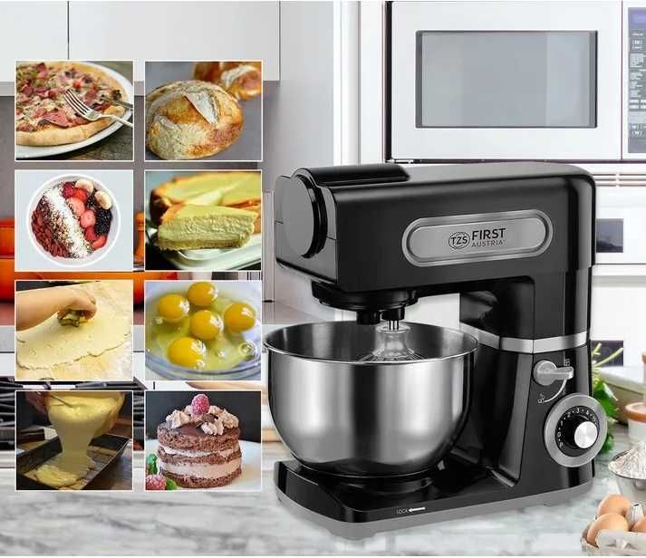 Robot Kuchenny Planetarny 1500W 6L  Stalowa Misa 3 Końcówki