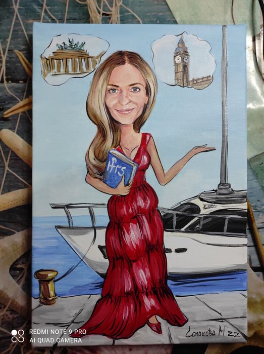 Портрет, шарж на замовлення з фото. Подарунок, карикатура