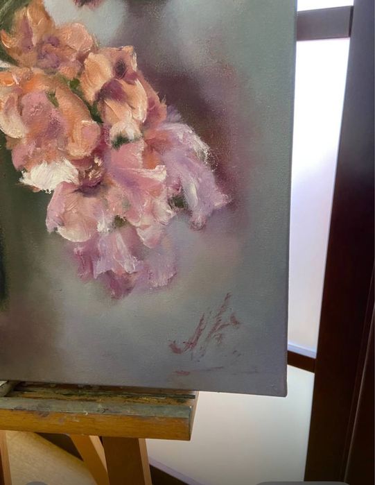 Авторська картина олією «Antirrhinum » 70 × 70 см