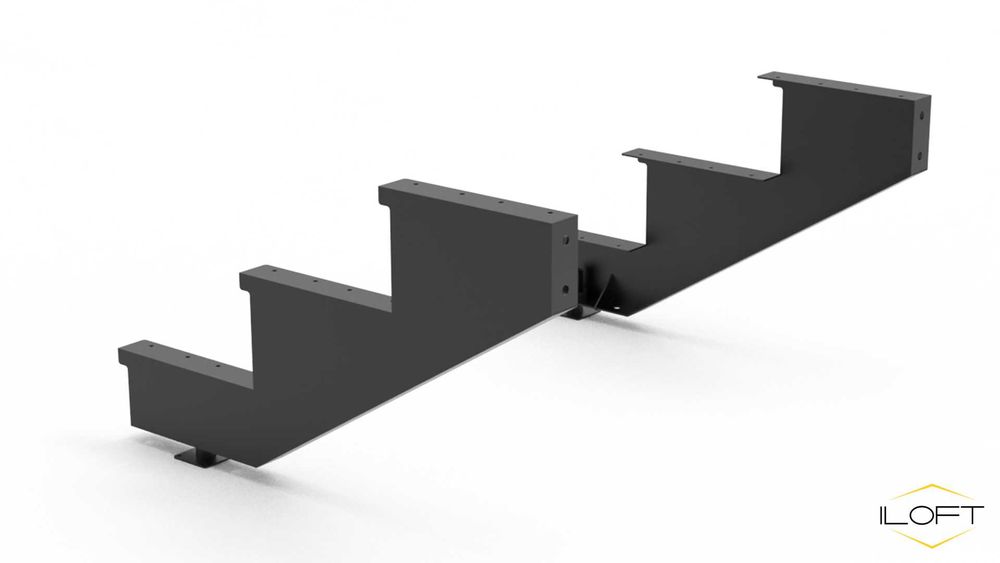 Estrutura metálica "PORTY" de 3 degraus para escada exterior em 1 hora