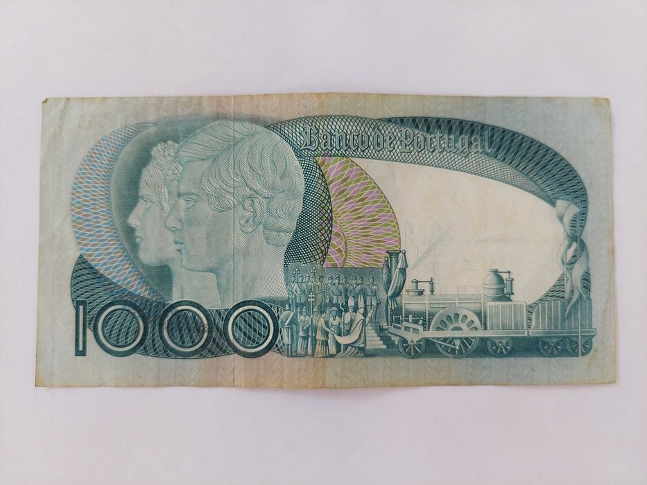 Nota antiga 1000 escudos 1968 - D. Pedro V ch.11