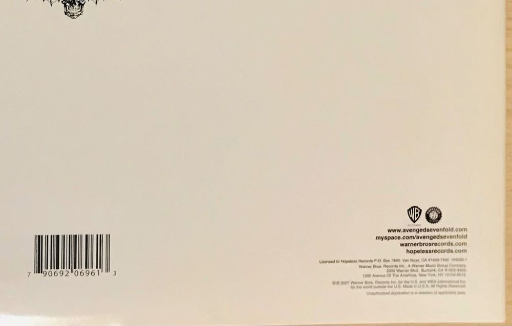 Вінілова платівка Avenged Sevenfold – Avenged Sevenfold, 2007 Black vinyl, Hard Rock, черный винил 2007