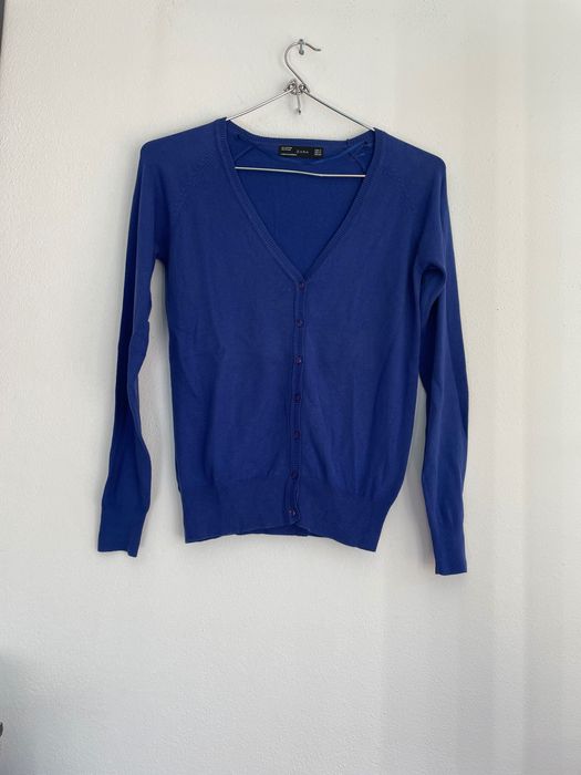 Casaco de malha azul