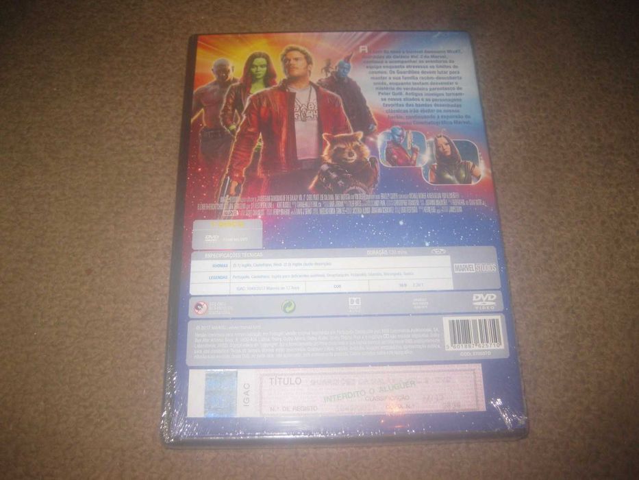 DVD "Guardiões da Galáxia 2" com Chris Pratt/Selado!