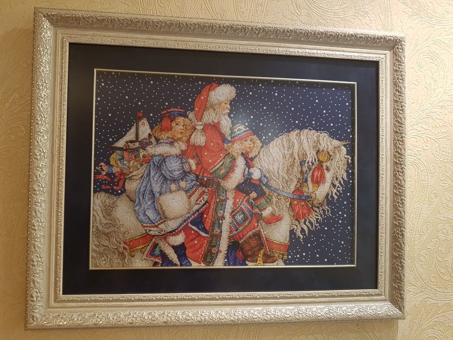 Картина"Зимова казка". Вишивка хрестиком
