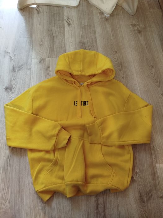 Ocieplana żółta bluza z kapturem