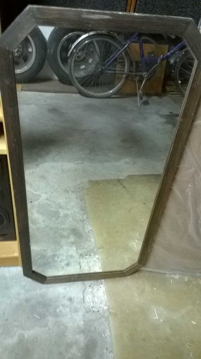 Lustro kryształowe w drewnianej ramie