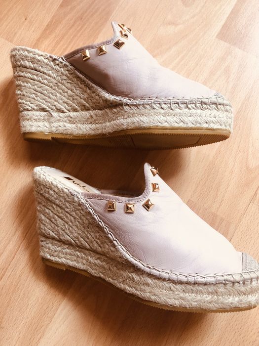 VIDORRETA espadryle , klapki skórzane 38