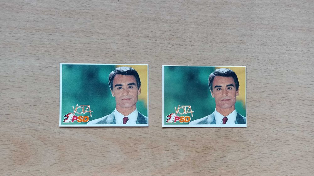 2 autocolantes VOTA PSD - CAVACO SILVA campanha legislativas 1991