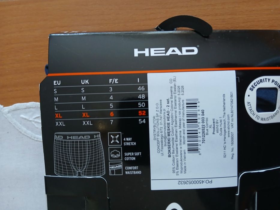 Bawełniane bokserki męskie 4szt HEAD