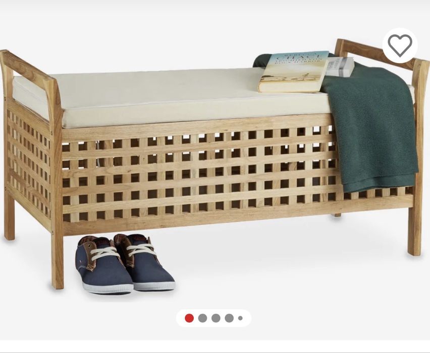 Drewniana ławka / skrzynia z siedziskiem – schowek n