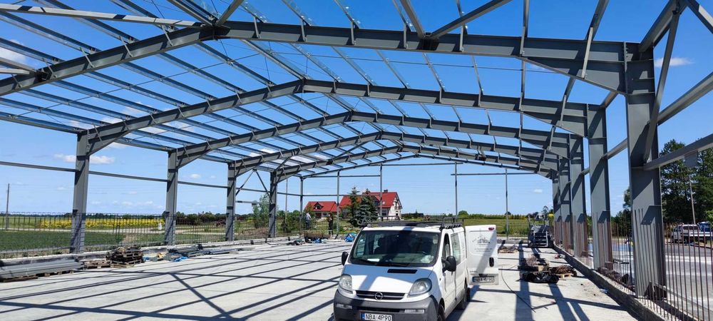 Konstrukcja stalowa hali. 24x49x6m. Producent. Bartoszyce.