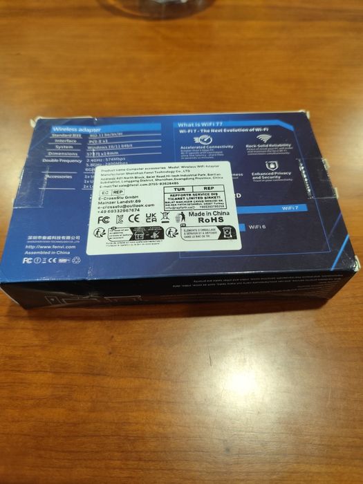 Placa de Rede FENVI Wi-Fi 7 PCIe Adapter
