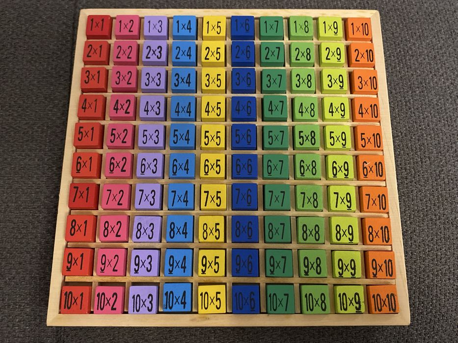 Tabuleiro Tabuada - Jogo Didatico Madeira