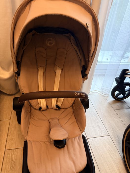 Коляска візочок cybex priam 4.0 rose gold cozy beige
