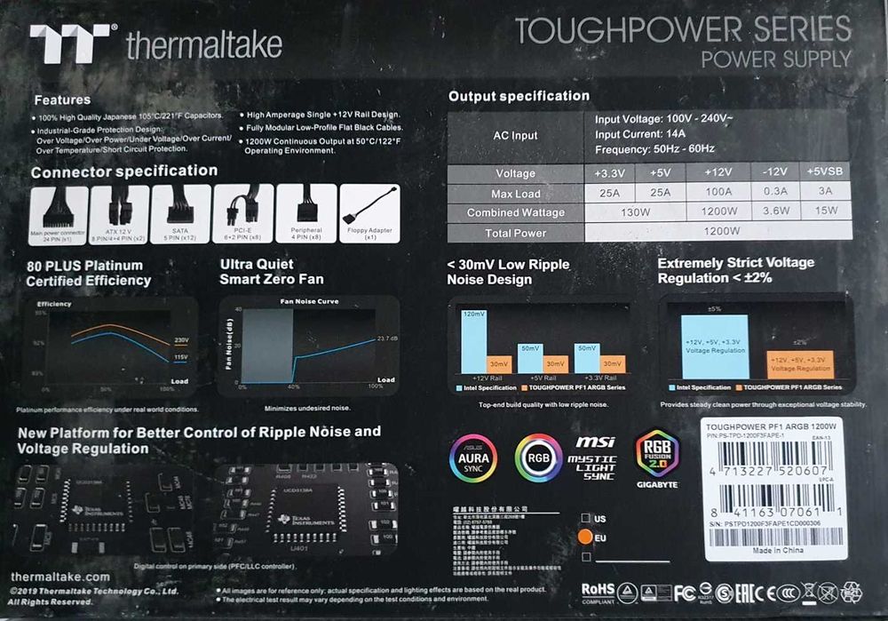 Zasilacz thermaltake toughpower pf1 argb 1200w