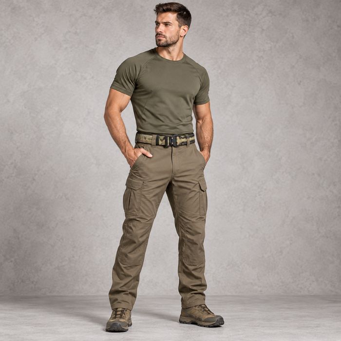 Pas taktyczny militarny MOLLE moro M 101 cm + pas wewnętrzny czarny