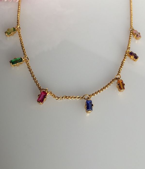 Знижка! Thomas Sabo срібне кольє позолочене з кристалами