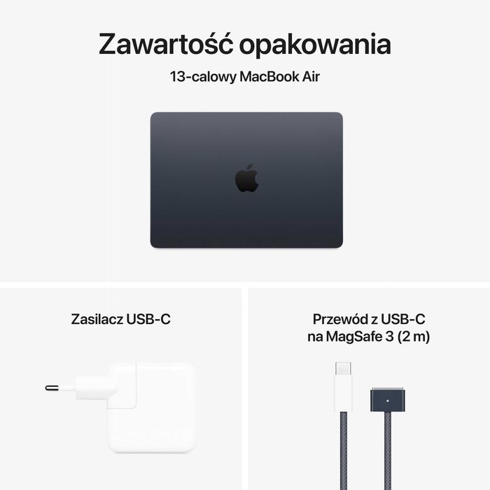 NOWY Apple MacBook Air 13 M2 16GB RAM 1TB SSD MIDNIGHT FV23% GW-3LATA!