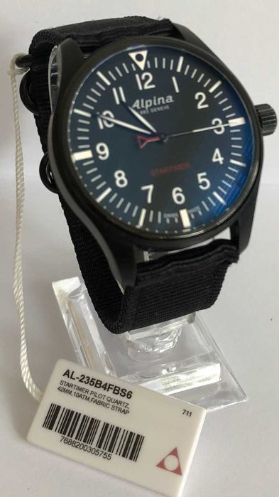 Alpina Geneve, Startimer Pilot, AL-235B4FBS6, męski, oryginalny 42mm