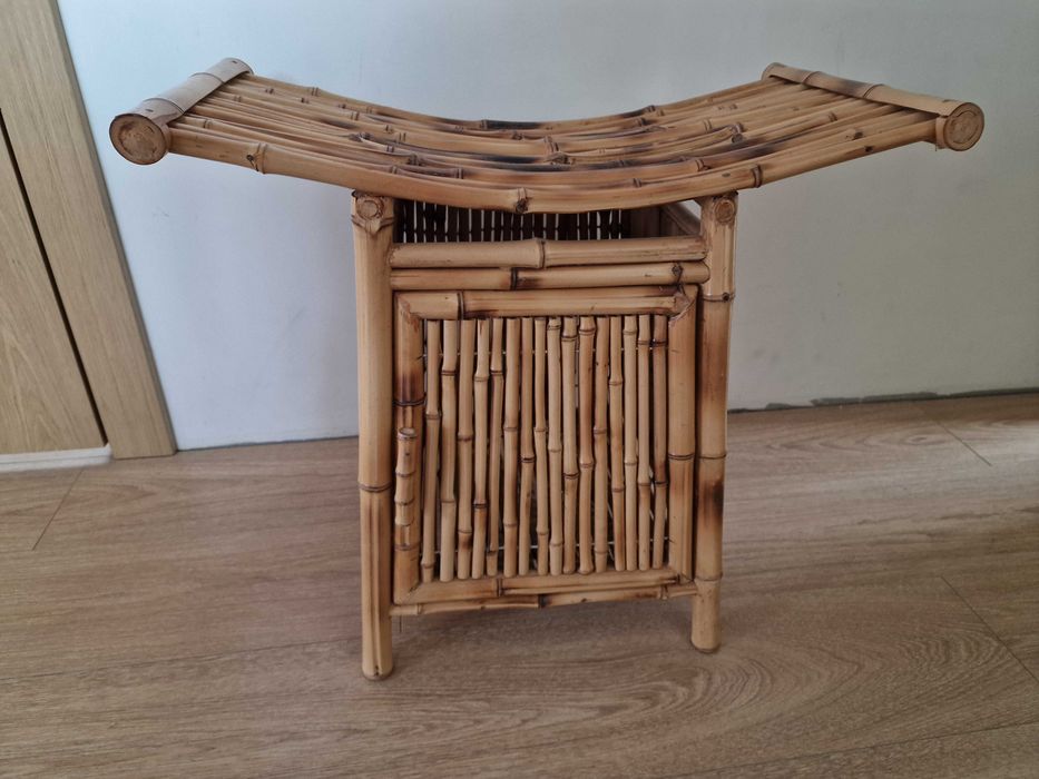 Stołek bambus rattan