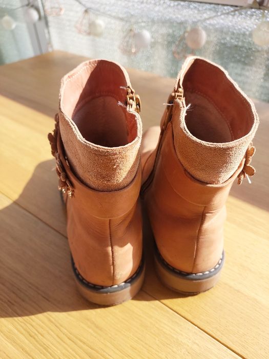 Skórzane, ocieplane kozaczki Lasocki 34