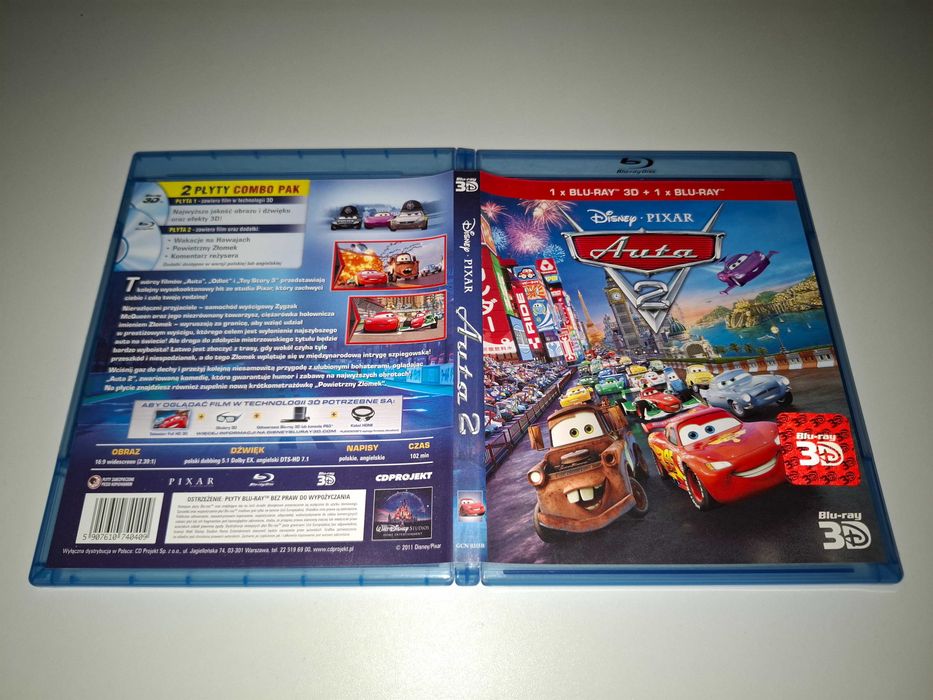 Disney Pixar Auta 2 3D [Polskie Wydanie] Film Blu-Ray 2D + 3D